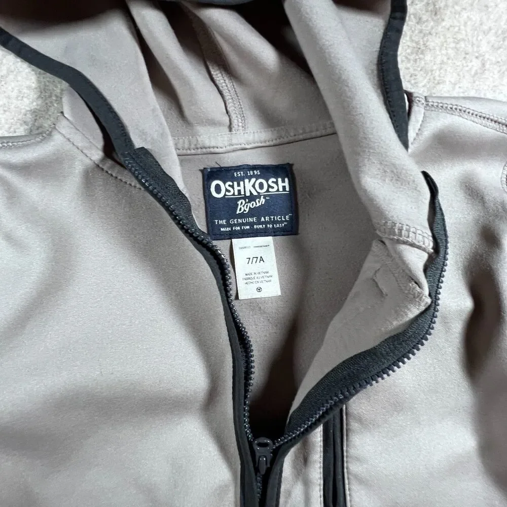 OshKosh B'gosh Kid Stretch Tech Zip-Up Hooded Jacket Size 7